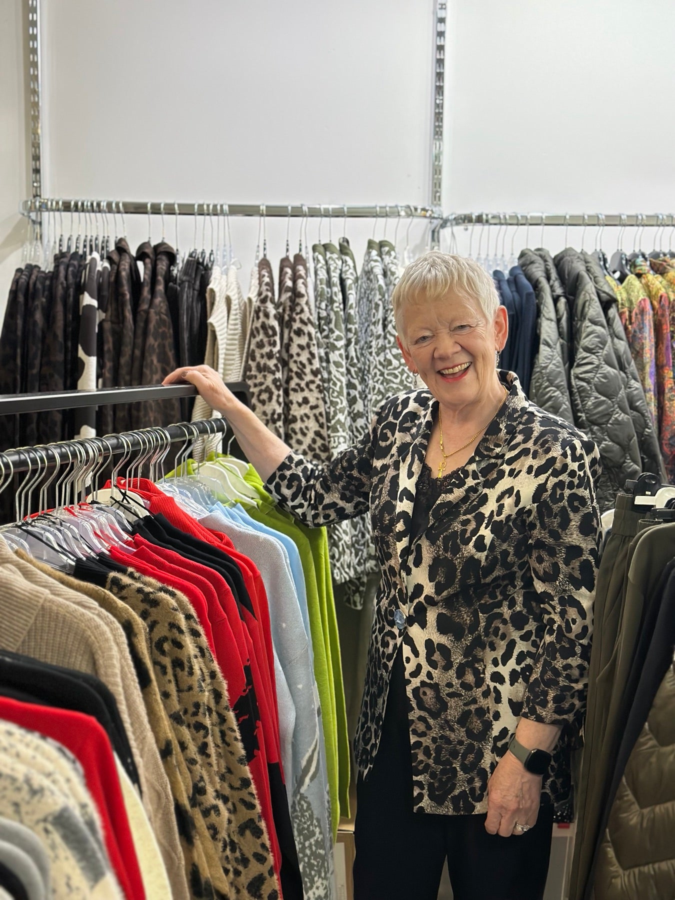 Val Unwin in the Decisions Clothing boutique