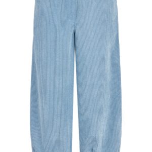 Noen Pale Blue Wide Leg Jumbo Cord Cropped Trouser