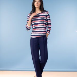 Alison Sheri Navy Red White Stripe Sweater A47453