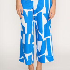 Foil Royal Blue/White Natural Ability Pant Linen FO8364