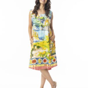 Orientique 30185 Amalfi Print Sleeveless Knee Length Dress