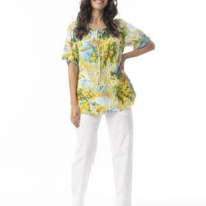 Orientique 32443 Amalfi Print Crinkle Cotton Top
