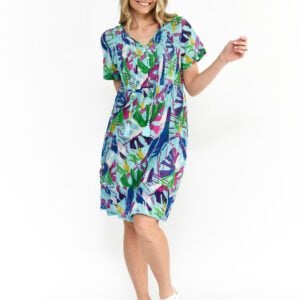One Summer Abstract Tropical Print Cotton Dress