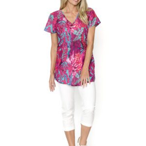 One Summer Kayla Short Sleeve Cotton Blouse DW24H