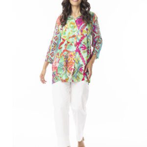 Orientique 72565 Crafty Print Collared Shirt