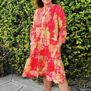 Orientique Rosa Dress Layers Frill Sleeve
