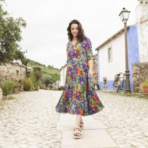 Orientique 81360 Zapallar Print Godet Dress