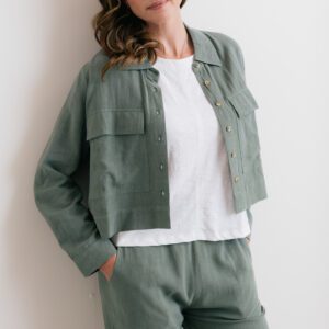 Lily & Me Plain Linen Blend Grasslands Jacket