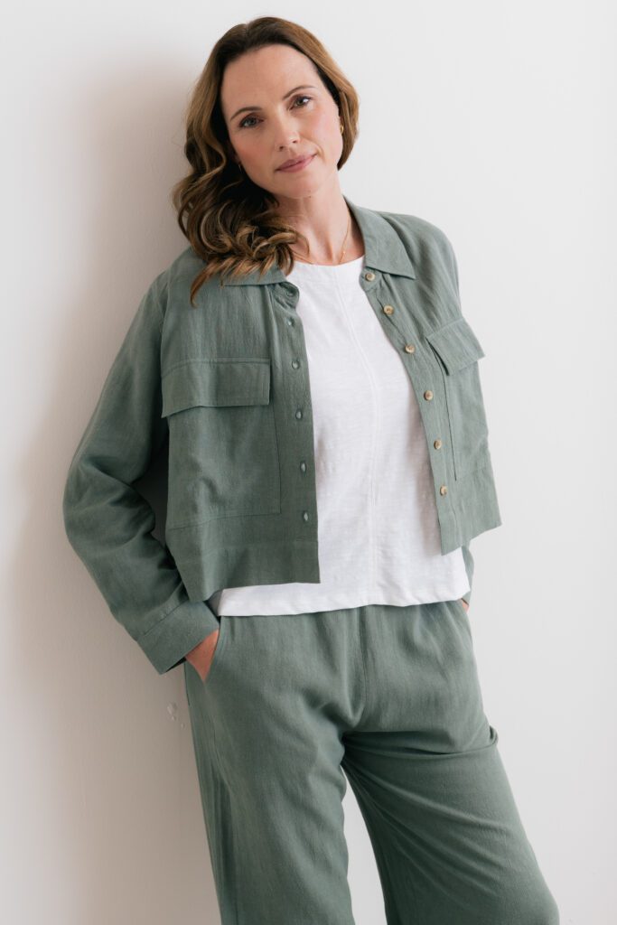 Lily & Me Plain Linen Blend Grasslands Jacket