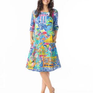 Orientique 40189 Okayama Print Contemporary Rayon Dress